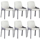 Modern Style Faux Leather Arm Dining Chairs Metal Dining Chair for Home Use Grey 6 Piece Set Clearhalo 'Dining Chairs' 'Dining Tables & Seating' 'dining_chair' 'furn' 'furn_dining_chair' 'Furniture' 'Kitchen & Dining Furniture' 5492671