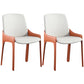 Modern Style Faux Leather Arm Dining Chairs Metal Dining Chair for Home Use Orange 2 Piece Set Clearhalo 'Dining Chairs' 'Dining Tables & Seating' 'dining_chair' 'furn' 'furn_dining_chair' 'Furniture' 'Kitchen & Dining Furniture' 5492675