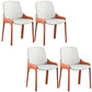 Modern Style Faux Leather Arm Dining Chairs Metal Dining Chair for Home Use Orange 4 Piece Set Clearhalo 'Dining Chairs' 'Dining Tables & Seating' 'dining_chair' 'furn' 'furn_dining_chair' 'Furniture' 'Kitchen & Dining Furniture' 5492677