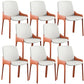Modern Style Faux Leather Arm Dining Chairs Metal Dining Chair for Home Use Orange 8 Piece Set Clearhalo 'Dining Chairs' 'Dining Tables & Seating' 'dining_chair' 'furn' 'furn_dining_chair' 'Furniture' 'Kitchen & Dining Furniture' 5492682