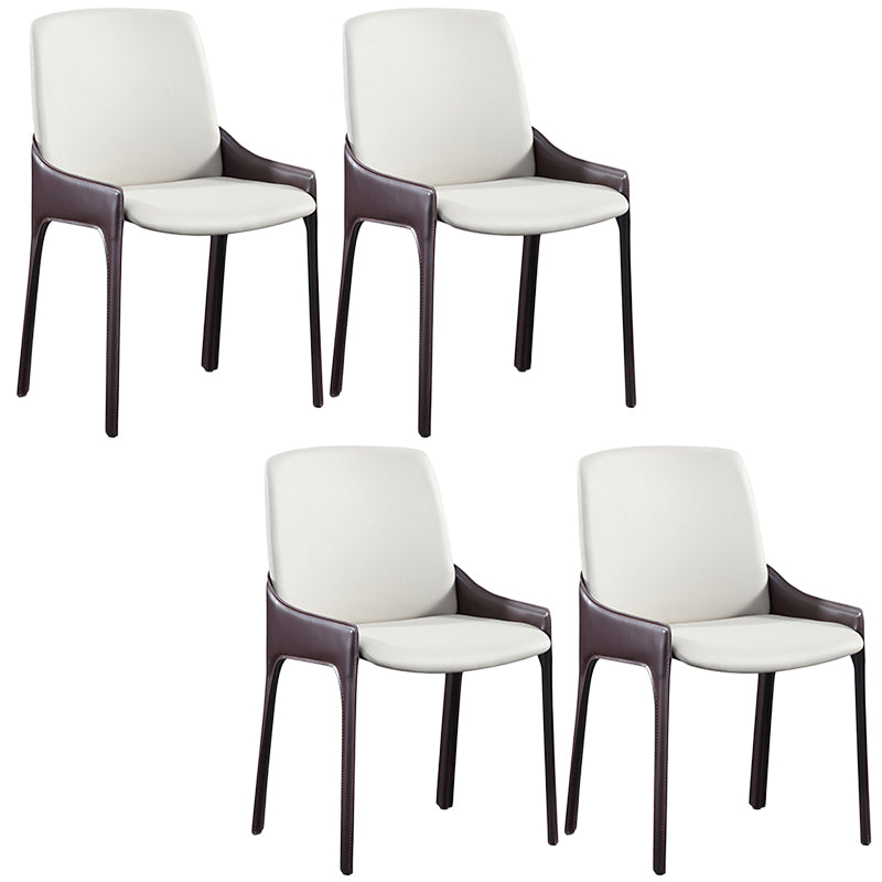 Modern Style Faux Leather Arm Dining Chairs Metal Dining Chair for Home Use Burgundy 4 Piece Set Clearhalo 'Dining Chairs' 'Dining Tables & Seating' 'dining_chair' 'furn' 'furn_dining_chair' 'Furniture' 'Kitchen & Dining Furniture' 5492685