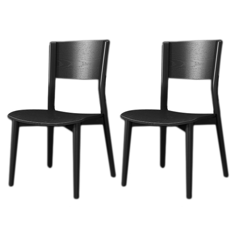 Contemporary Wood Dining Armless Chairs Open Back Dining Side Chair for Restaurant Use Black 2 Piece Set Clearhalo 'Dining Chairs' 'Dining Tables & Seating' 'dining_chair' 'furn' 'furn_dining_chair' 'Furniture' 'Kitchen & Dining Furniture' 5492694
