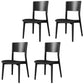 Contemporary Wood Dining Armless Chairs Open Back Dining Side Chair for Restaurant Use Black 4 Piece Set Clearhalo 'Dining Chairs' 'Dining Tables & Seating' 'dining_chair' 'furn' 'furn_dining_chair' 'Furniture' 'Kitchen & Dining Furniture' 5492695