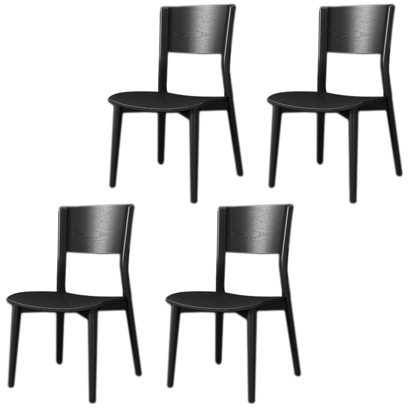 Contemporary Wood Dining Armless Chairs Open Back Dining Side Chair for Restaurant Use Black 4 Piece Set Clearhalo 'Dining Chairs' 'Dining Tables & Seating' 'dining_chair' 'furn' 'furn_dining_chair' 'Furniture' 'Kitchen & Dining Furniture' 5492695