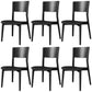 Contemporary Wood Dining Armless Chairs Open Back Dining Side Chair for Restaurant Use Black 6 Piece Set Clearhalo 'Dining Chairs' 'Dining Tables & Seating' 'dining_chair' 'furn' 'furn_dining_chair' 'Furniture' 'Kitchen & Dining Furniture' 5492698