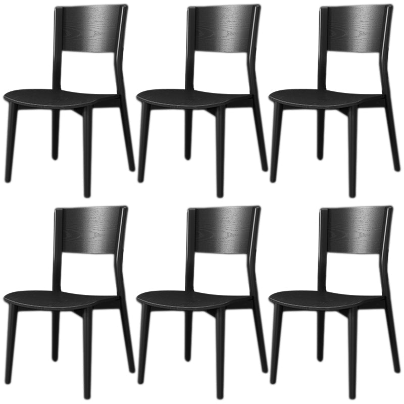 Contemporary Wood Dining Armless Chairs Open Back Dining Side Chair for Restaurant Use Black 6 Piece Set Clearhalo 'Dining Chairs' 'Dining Tables & Seating' 'dining_chair' 'furn' 'furn_dining_chair' 'Furniture' 'Kitchen & Dining Furniture' 5492698