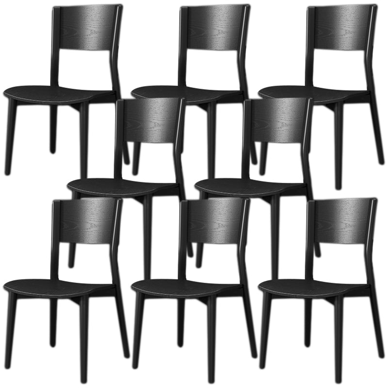 Contemporary Wood Dining Armless Chairs Open Back Dining Side Chair for Restaurant Use Black 8 Piece Set Clearhalo 'Dining Chairs' 'Dining Tables & Seating' 'dining_chair' 'furn' 'furn_dining_chair' 'Furniture' 'Kitchen & Dining Furniture' 5492700
