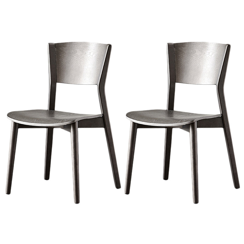Contemporary Wood Dining Armless Chairs Open Back Dining Side Chair for Restaurant Use Grey 2 Piece Set Clearhalo 'Dining Chairs' 'Dining Tables & Seating' 'dining_chair' 'furn' 'furn_dining_chair' 'Furniture' 'Kitchen & Dining Furniture' 5492702