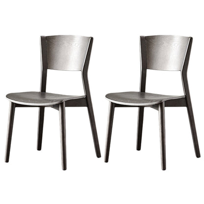 Contemporary Wood Dining Armless Chairs Open Back Dining Side Chair for Restaurant Use Grey 2 Piece Set Clearhalo 'Dining Chairs' 'Dining Tables & Seating' 'dining_chair' 'furn' 'furn_dining_chair' 'Furniture' 'Kitchen & Dining Furniture' 5492702