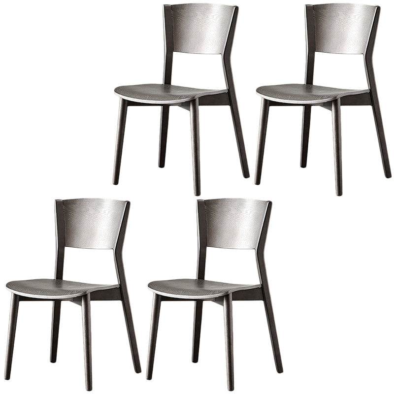 Contemporary Wood Dining Armless Chairs Open Back Dining Side Chair for Restaurant Use Grey 4 Piece Set Clearhalo 'Dining Chairs' 'Dining Tables & Seating' 'dining_chair' 'furn' 'furn_dining_chair' 'Furniture' 'Kitchen & Dining Furniture' 5492703