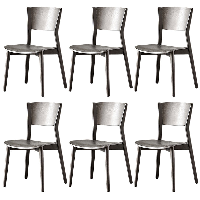 Contemporary Wood Dining Armless Chairs Open Back Dining Side Chair for Restaurant Use Grey 6 Piece Set Clearhalo 'Dining Chairs' 'Dining Tables & Seating' 'dining_chair' 'furn' 'furn_dining_chair' 'Furniture' 'Kitchen & Dining Furniture' 5492706