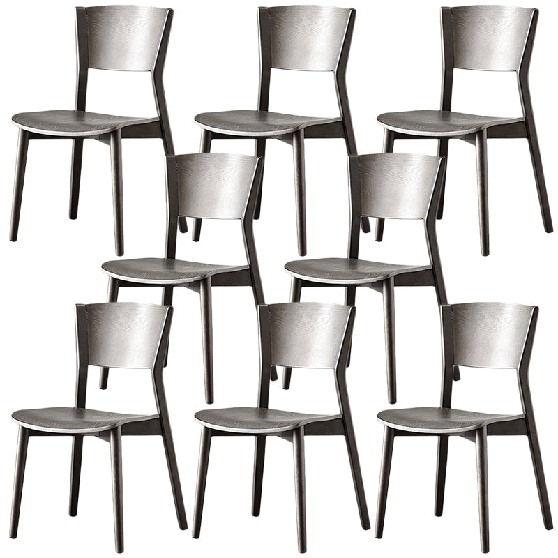 Contemporary Wood Dining Armless Chairs Open Back Dining Side Chair for Restaurant Use Grey 8 Piece Set Clearhalo 'Dining Chairs' 'Dining Tables & Seating' 'dining_chair' 'furn' 'furn_dining_chair' 'Furniture' 'Kitchen & Dining Furniture' 5492708