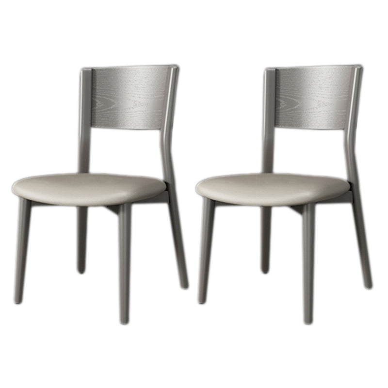 Contemporary Wood Dining Armless Chairs Open Back Dining Side Chair for Restaurant Use Light Gray 2 Piece Set Clearhalo 'Dining Chairs' 'Dining Tables & Seating' 'dining_chair' 'furn' 'furn_dining_chair' 'Furniture' 'Kitchen & Dining Furniture' 5492709