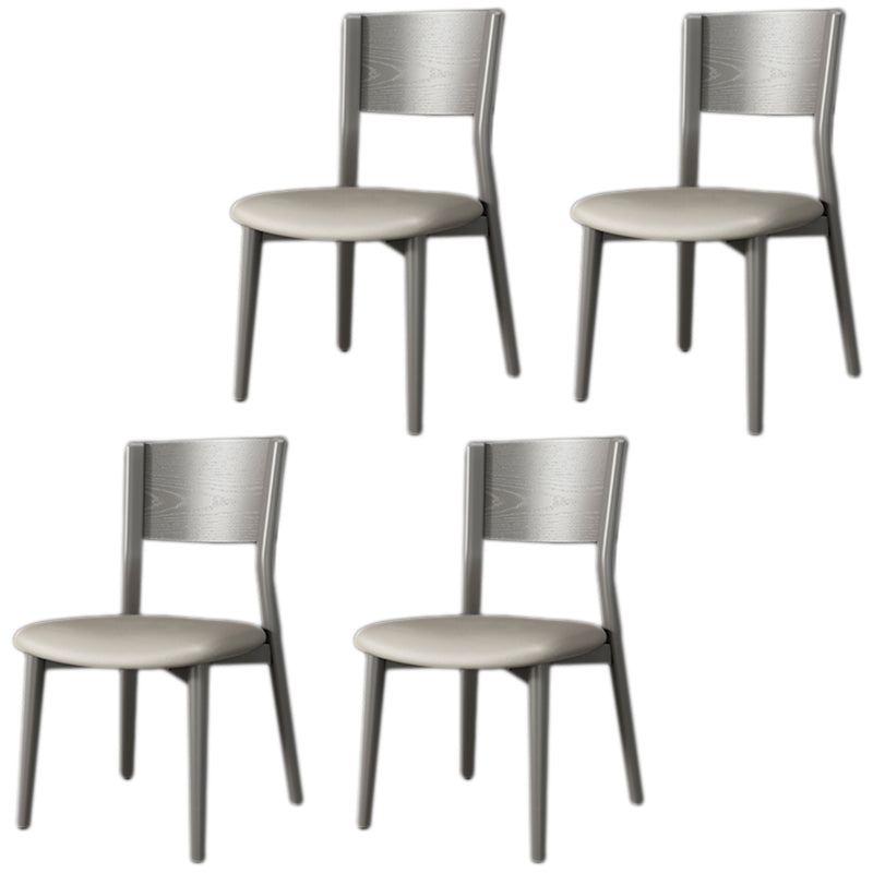 Contemporary Wood Dining Armless Chairs Open Back Dining Side Chair for Restaurant Use Light Gray 4 Piece Set Clearhalo 'Dining Chairs' 'Dining Tables & Seating' 'dining_chair' 'furn' 'furn_dining_chair' 'Furniture' 'Kitchen & Dining Furniture' 5492712