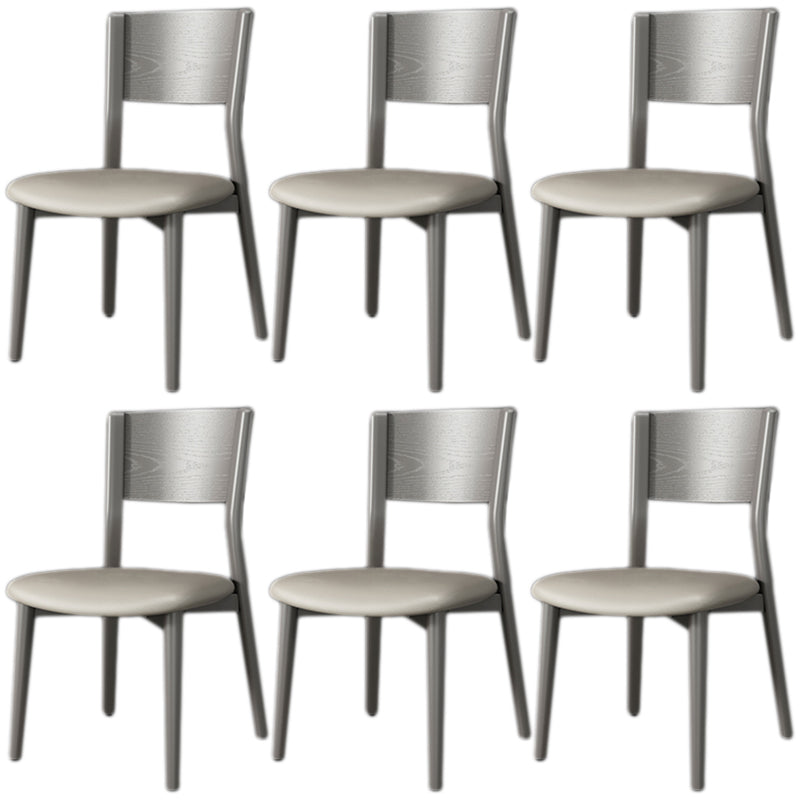 Contemporary Wood Dining Armless Chairs Open Back Dining Side Chair for Restaurant Use Light Gray 6 Piece Set Clearhalo 'Dining Chairs' 'Dining Tables & Seating' 'dining_chair' 'furn' 'furn_dining_chair' 'Furniture' 'Kitchen & Dining Furniture' 5492713
