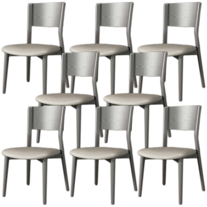 Contemporary Wood Dining Armless Chairs Open Back Dining Side Chair for Restaurant Use Light Gray 8 Piece Set Clearhalo 'Dining Chairs' 'Dining Tables & Seating' 'dining_chair' 'furn' 'furn_dining_chair' 'Furniture' 'Kitchen & Dining Furniture' 5492716