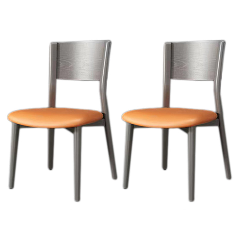 Contemporary Wood Dining Armless Chairs Open Back Dining Side Chair for Restaurant Use Orange 2 Piece Set Clearhalo 'Dining Chairs' 'Dining Tables & Seating' 'dining_chair' 'furn' 'furn_dining_chair' 'Furniture' 'Kitchen & Dining Furniture' 5492718