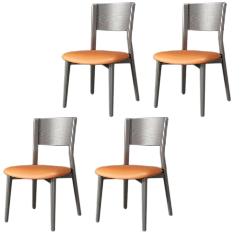 Contemporary Wood Dining Armless Chairs Open Back Dining Side Chair for Restaurant Use Orange 4 Piece Set Clearhalo 'Dining Chairs' 'Dining Tables & Seating' 'dining_chair' 'furn' 'furn_dining_chair' 'Furniture' 'Kitchen & Dining Furniture' 5492720