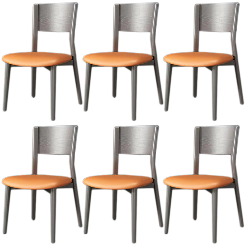 Contemporary Wood Dining Armless Chairs Open Back Dining Side Chair for Restaurant Use Orange 6 Piece Set Clearhalo 'Dining Chairs' 'Dining Tables & Seating' 'dining_chair' 'furn' 'furn_dining_chair' 'Furniture' 'Kitchen & Dining Furniture' 5492722