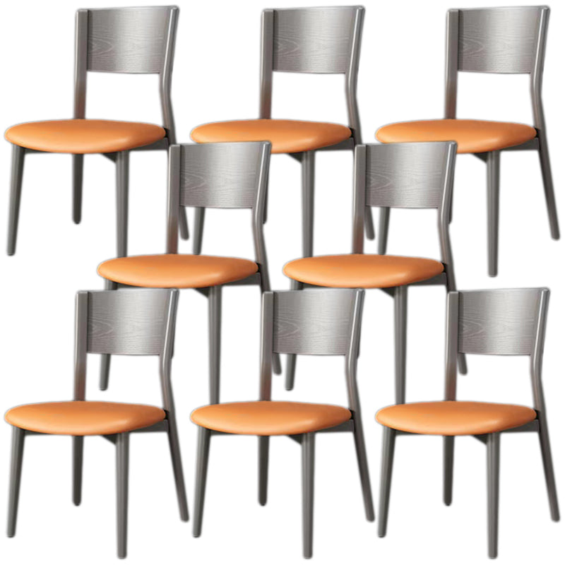 Contemporary Wood Dining Armless Chairs Open Back Dining Side Chair for Restaurant Use Orange 8 Piece Set Clearhalo 'Dining Chairs' 'Dining Tables & Seating' 'dining_chair' 'furn' 'furn_dining_chair' 'Furniture' 'Kitchen & Dining Furniture' 5492723