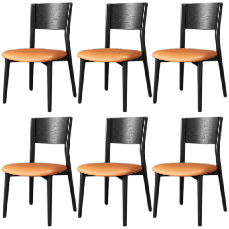 Contemporary Wood Dining Armless Chairs Open Back Dining Side Chair for Restaurant Use Grey Orange 6 Piece Set Clearhalo 'Dining Chairs' 'Dining Tables & Seating' 'dining_chair' 'furn' 'furn_dining_chair' 'Furniture' 'Kitchen & Dining Furniture' 5492726