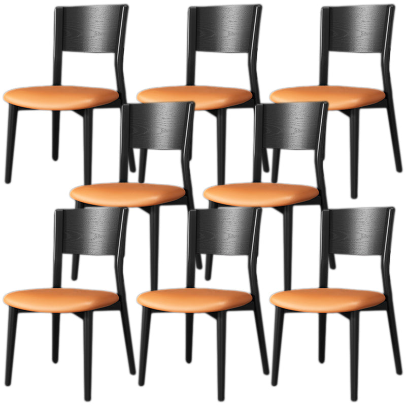 Contemporary Wood Dining Armless Chairs Open Back Dining Side Chair for Restaurant Use Grey Orange 8 Piece Set Clearhalo 'Dining Chairs' 'Dining Tables & Seating' 'dining_chair' 'furn' 'furn_dining_chair' 'Furniture' 'Kitchen & Dining Furniture' 5492727