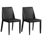 Contemporary Leather Dining Chair Parsons Chair in Matte Finish for Kitchen Black 2 Piece Set Clearhalo 'Dining Chairs' 'Dining Tables & Seating' 'dining_chair' 'furn' 'furn_dining_chair' 'Furniture' 'Kitchen & Dining Furniture' 5492730
