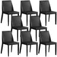 Contemporary Leather Dining Chair Parsons Chair in Matte Finish for Kitchen Black 8 Piece Set Clearhalo 'Dining Chairs' 'Dining Tables & Seating' 'dining_chair' 'furn' 'furn_dining_chair' 'Furniture' 'Kitchen & Dining Furniture' 5492736