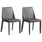 Contemporary Leather Dining Chair Parsons Chair in Matte Finish for Kitchen Dark Gray 2 Piece Set Clearhalo 'Dining Chairs' 'Dining Tables & Seating' 'dining_chair' 'furn' 'furn_dining_chair' 'Furniture' 'Kitchen & Dining Furniture' 5492738