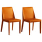 Contemporary Leather Dining Chair Parsons Chair in Matte Finish for Kitchen Orange 2 Piece Set Clearhalo 'Dining Chairs' 'Dining Tables & Seating' 'dining_chair' 'furn' 'furn_dining_chair' 'Furniture' 'Kitchen & Dining Furniture' 5492754