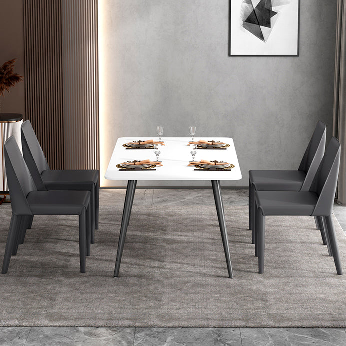 Contemporary Leather Dining Chair Parsons Chair in Matte Finish for Kitchen Clearhalo 'Dining Chairs' 'Dining Tables & Seating' 'dining_chair' 'furn' 'furn_dining_chair' 'Furniture' 'Kitchen & Dining Furniture' 5492756