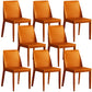 Contemporary Leather Dining Chair Parsons Chair in Matte Finish for Kitchen Orange 8 Piece Set Clearhalo 'Dining Chairs' 'Dining Tables & Seating' 'dining_chair' 'furn' 'furn_dining_chair' 'Furniture' 'Kitchen & Dining Furniture' 5492759