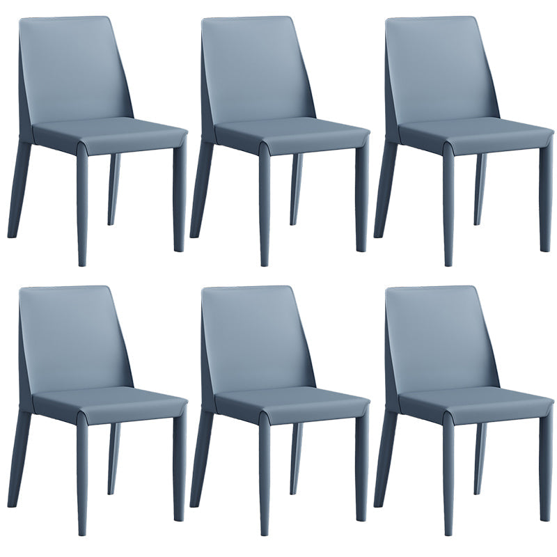 Contemporary Leather Dining Chair Parsons Chair in Matte Finish for Kitchen Light Blue 6 Piece Set Clearhalo 'Dining Chairs' 'Dining Tables & Seating' 'dining_chair' 'furn' 'furn_dining_chair' 'Furniture' 'Kitchen & Dining Furniture' 5492762