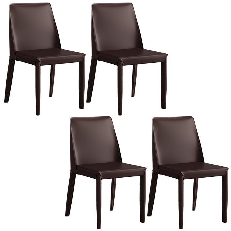 Contemporary Leather Dining Chair Parsons Chair in Matte Finish for Kitchen Coffee 4 Piece Set Clearhalo 'Dining Chairs' 'Dining Tables & Seating' 'dining_chair' 'furn' 'furn_dining_chair' 'Furniture' 'Kitchen & Dining Furniture' 5492765