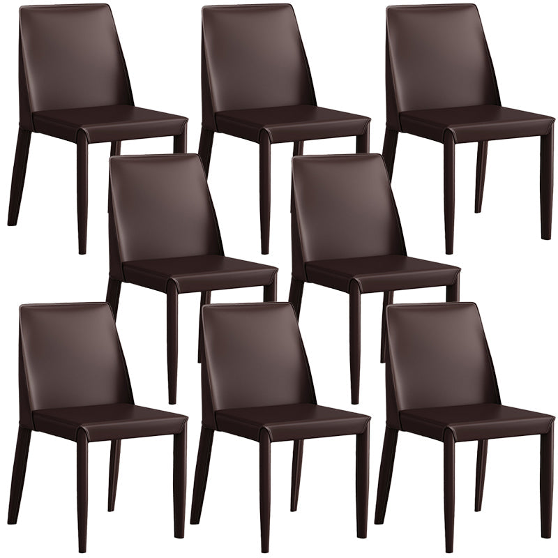 Contemporary Leather Dining Chair Parsons Chair in Matte Finish for Kitchen Coffee 8 Piece Set Clearhalo 'Dining Chairs' 'Dining Tables & Seating' 'dining_chair' 'furn' 'furn_dining_chair' 'Furniture' 'Kitchen & Dining Furniture' 5492767