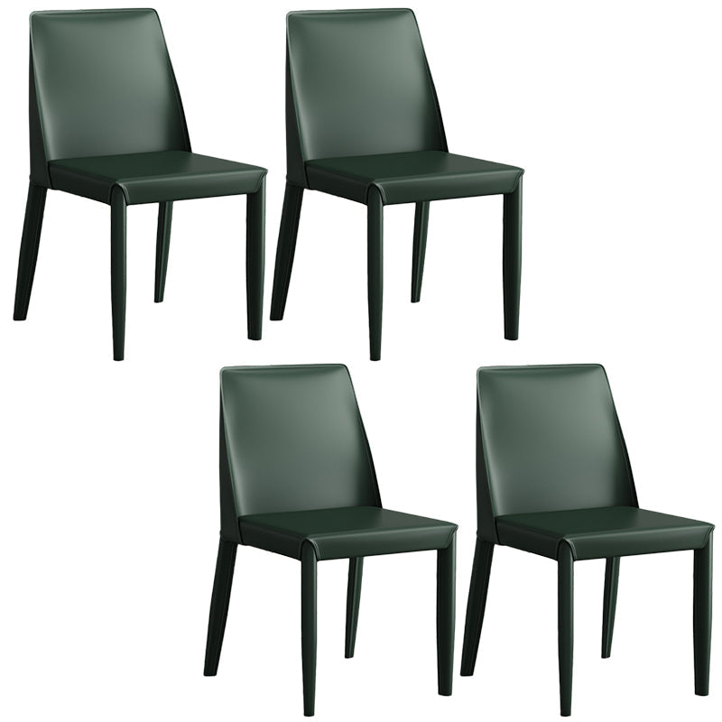 Contemporary Leather Dining Chair Parsons Chair in Matte Finish for Kitchen Dark Green 4 Piece Set Clearhalo 'Dining Chairs' 'Dining Tables & Seating' 'dining_chair' 'furn' 'furn_dining_chair' 'Furniture' 'Kitchen & Dining Furniture' 5492769