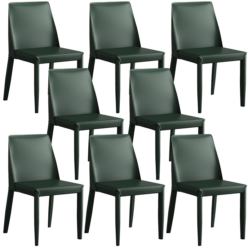 Contemporary Leather Dining Chair Parsons Chair in Matte Finish for Kitchen Dark Green 8 Piece Set Clearhalo 'Dining Chairs' 'Dining Tables & Seating' 'dining_chair' 'furn' 'furn_dining_chair' 'Furniture' 'Kitchen & Dining Furniture' 5492771