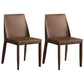 Contemporary Leather Dining Chair Parsons Chair in Matte Finish for Kitchen Dark Khaki 2 Piece Set Clearhalo 'Dining Chairs' 'Dining Tables & Seating' 'dining_chair' 'furn' 'furn_dining_chair' 'Furniture' 'Kitchen & Dining Furniture' 5492780