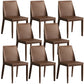 Contemporary Leather Dining Chair Parsons Chair in Matte Finish for Kitchen Dark Khaki 8 Piece Set Clearhalo 'Dining Chairs' 'Dining Tables & Seating' 'dining_chair' 'furn' 'furn_dining_chair' 'Furniture' 'Kitchen & Dining Furniture' 5492783