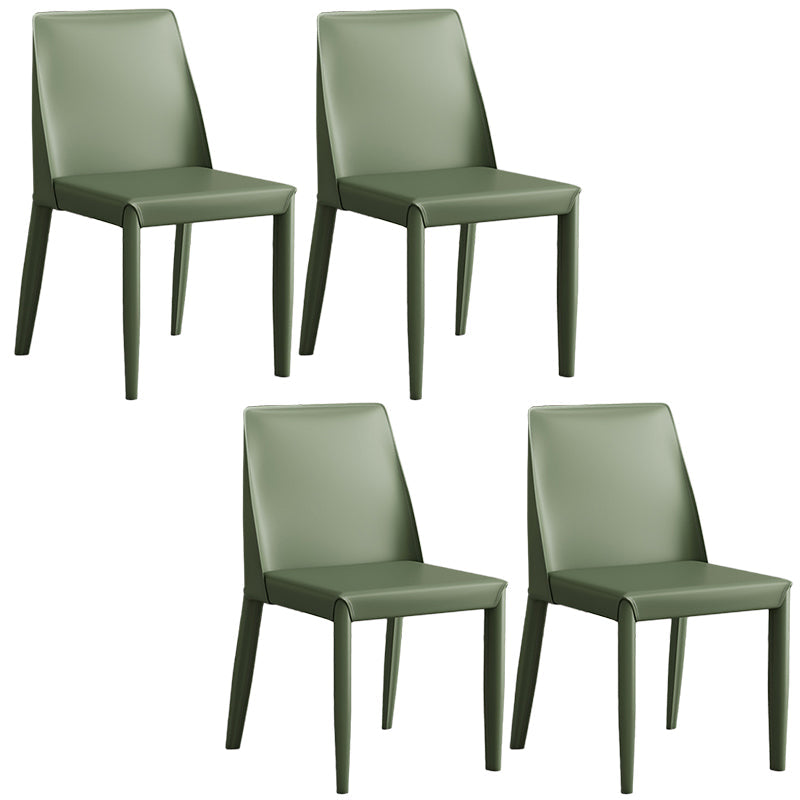 Contemporary Leather Dining Chair Parsons Chair in Matte Finish for Kitchen Pea Green 4 Piece Set Clearhalo 'Dining Chairs' 'Dining Tables & Seating' 'dining_chair' 'furn' 'furn_dining_chair' 'Furniture' 'Kitchen & Dining Furniture' 5492785