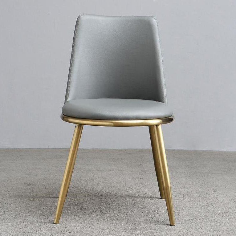 キッチン用の金属製の脚を備えたモダンなスタイルのダイニングチェアアームレスチェア