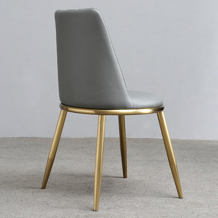 キッチン用の金属製の脚を備えたモダンなスタイルのダイニングチェアアームレスチェア