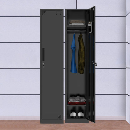 Black Steel Wardrobe Armoire Contemporary Hinged Wardrobe Cabinet