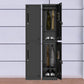 Black Steel Wardrobe Armoire Contemporary Hinged Wardrobe Cabinet