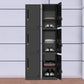 Black Steel Wardrobe Armoire Contemporary Hinged Wardrobe Cabinet