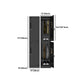 Black Steel Wardrobe Armoire Contemporary Hinged Wardrobe Cabinet