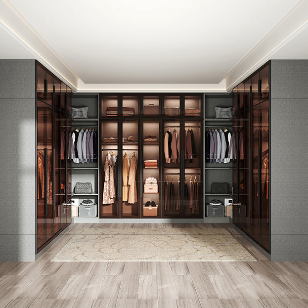 Mirrored Finish Cabinet with Glass Door Contemporary Interior Storage Cabinet