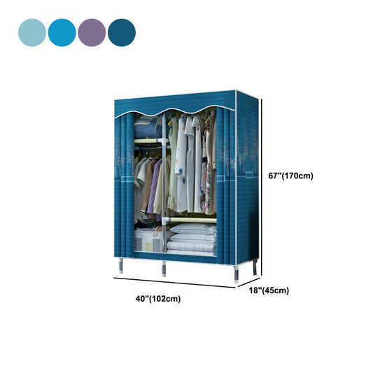 Steel Frame Wardrobe Armoire Contemporary Style Wardrobe with Shelves