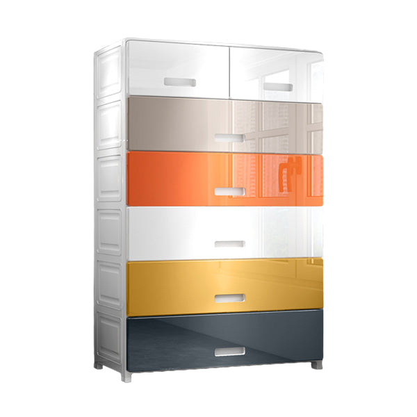 Plastic Storage Cabinet With Drawer Non-Hanging Armoire With Legs