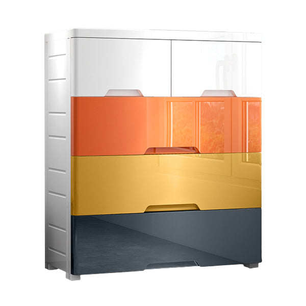 Plastic Storage Cabinet With Drawer Non-Hanging Armoire With Legs